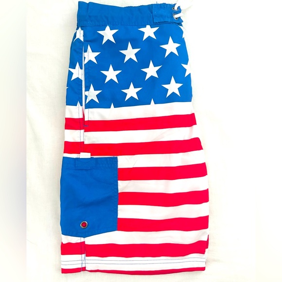 U. S Polo Assn.Patriotic Stars and Stripes Swim Trunks - Picture 4 of 4